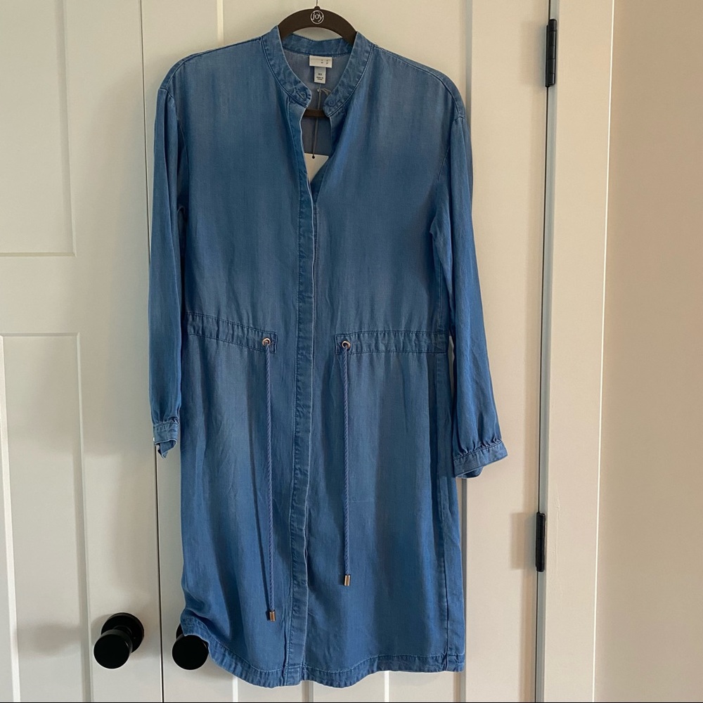 💙 Target A New Day Long Sleeve Tencel Chambray Denim Shirtdress XS